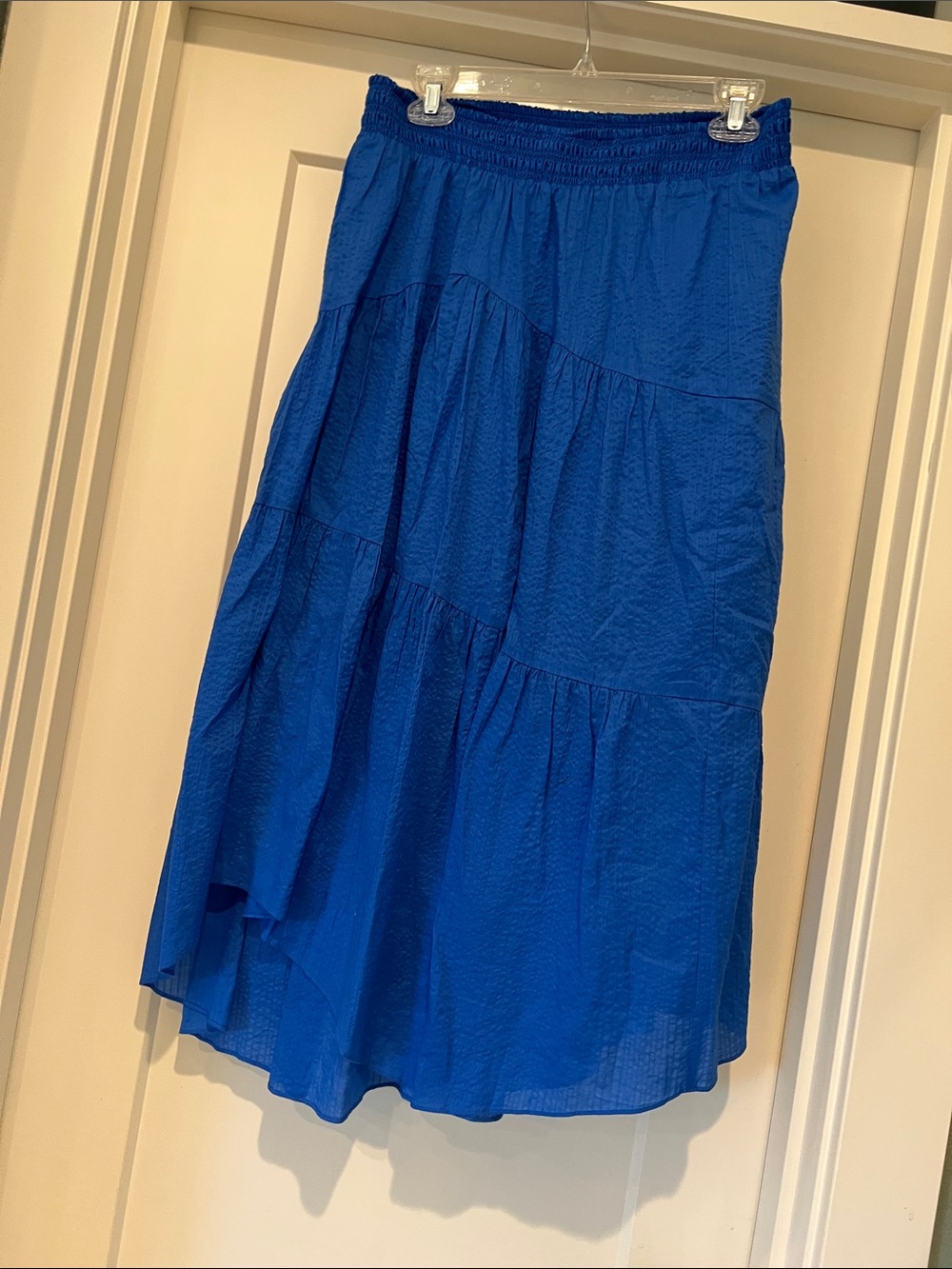 Frame Denim Electric Blue Tiered Maxi Skirt